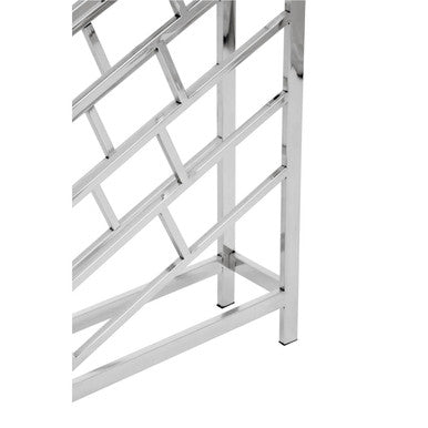 Orsina Barolo 24 Bottle Wine Rack | Silver Steel Floor Standing Storage