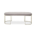 Orsina Gilden Grey Upholstered Bench – Curved Silver Base Seating