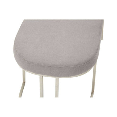Orsina Gilden Grey Upholstered Bench – Curved Silver Base Seating
