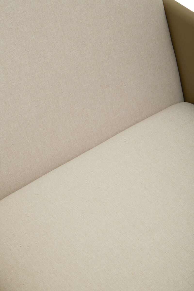 Orsina Gilden White Fabric and Brown Faux Leather Dining Chair