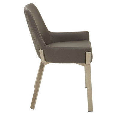 Orsina Gilden Grey Faux Leather Dining Chair | Modern Upholstered Seat