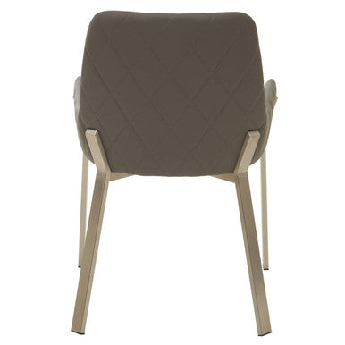 Orsina Gilden Grey Faux Leather Dining Chair | Modern Upholstered Seat
