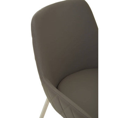 Orsina Gilden Grey Faux Leather Dining Chair | Modern Upholstered Seat