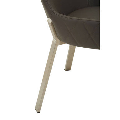 Orsina Gilden Grey Faux Leather Dining Chair | Modern Upholstered Seat