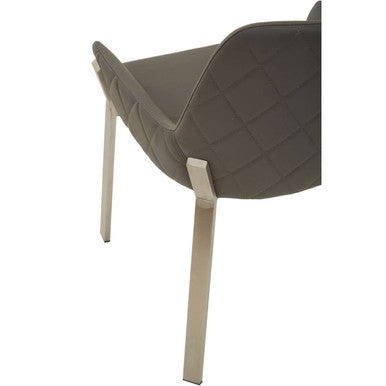 Orsina Gilden Grey Faux Leather Dining Chair | Modern Upholstered Seat