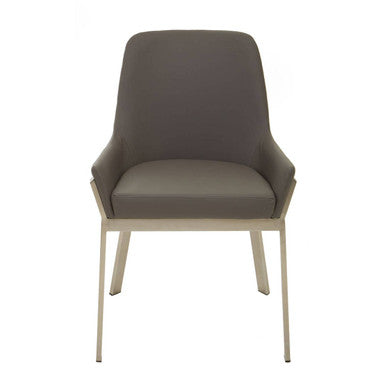 Orsina Gilden Grey Faux Leather Dining Chair | Modern Upholstered Seat