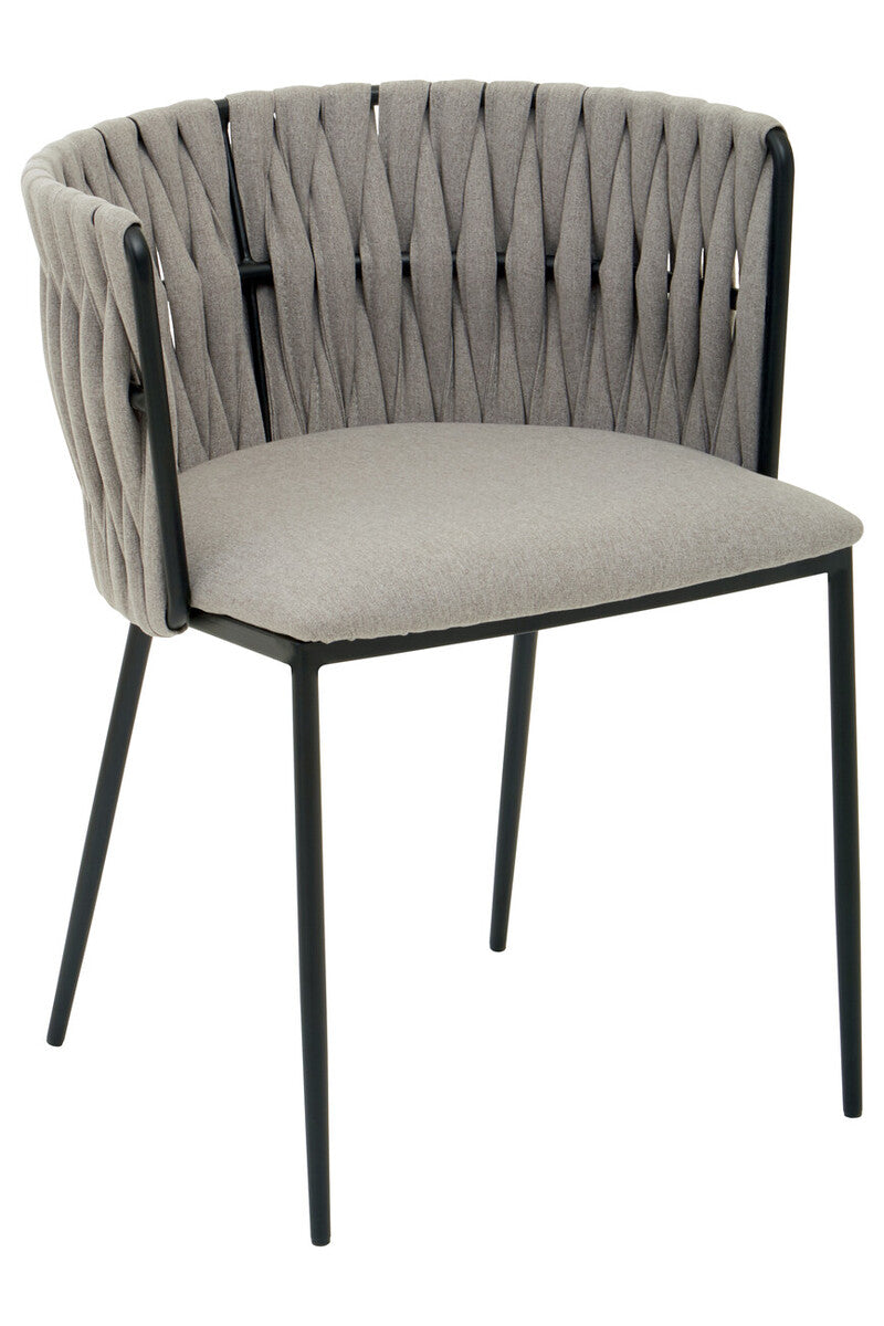Orsina Gilden Grey Dining Chair – Woven Back Mid-Century Modern Seat