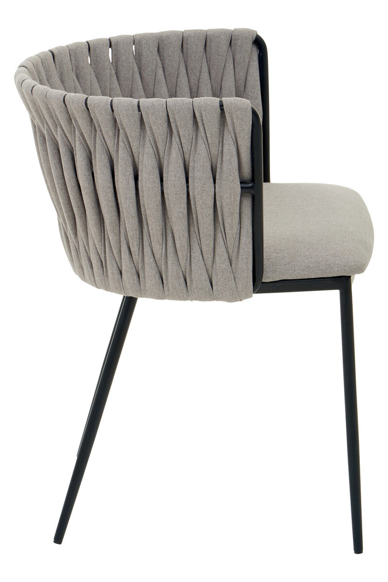 Orsina Gilden Grey Dining Chair – Woven Back Mid-Century Modern Seat