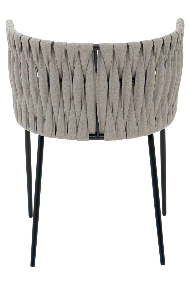 Orsina Gilden Grey Dining Chair – Woven Back Mid-Century Modern Seat