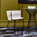 Orsina Gilden Grey Dining Chair – Woven Back Mid-Century Modern Seat