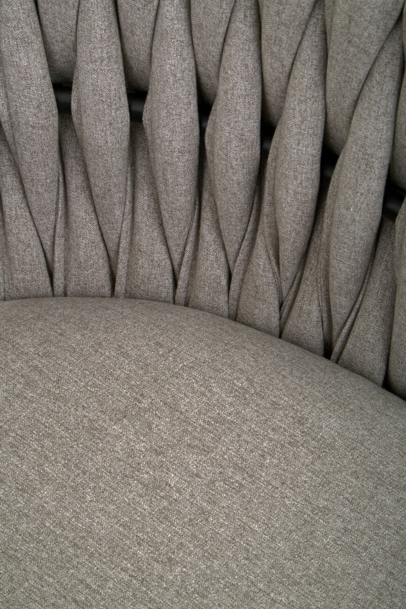 Orsina Gilden Grey Dining Chair – Woven Back Mid-Century Modern Seat