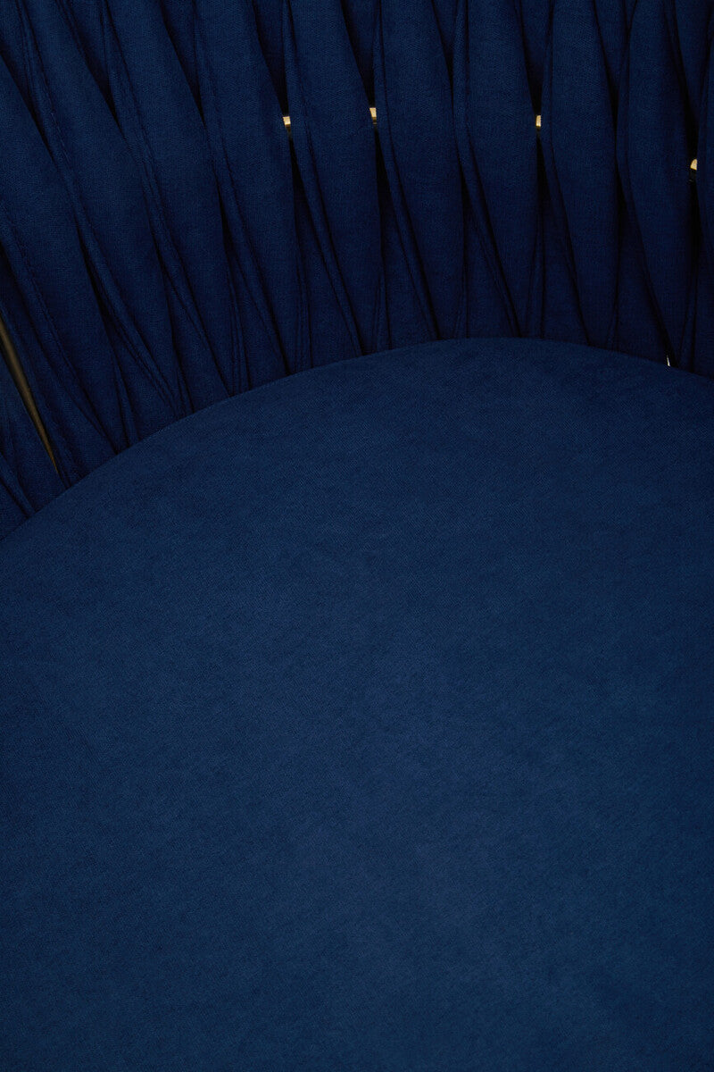 Orsina Gilden Blue Dining Chair – Woven Back with Gold Legs
