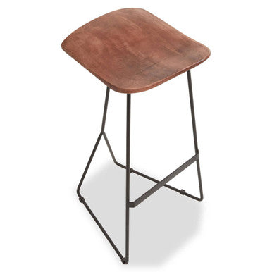 Orsina Nandri Acacia Wood Bar Stool – Modern Rustic Kitchen Seating