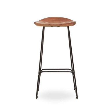 Orsina Nandri Bar Stool – Acacia Wood and Black Metal Frame