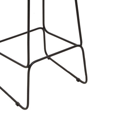 Orsina Nandri Bar Stool – Acacia Wood and Black Metal Frame