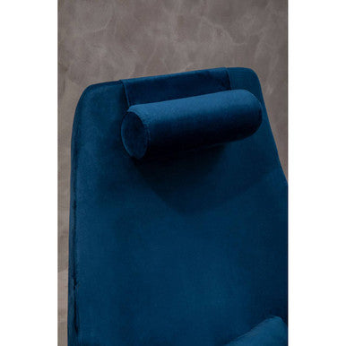 Orsina Kalo Navy Velvet Swivel Lounge Chair | Modern Silver Star Base