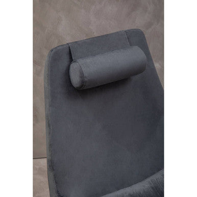 Orsina Kalo Grey Velvet Swivel Lounge Chair | Modern Padded Armchair