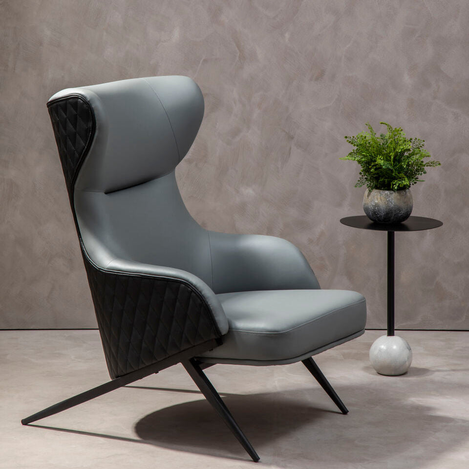 Orsina Kiev Grey Armchair – Modern Upholstered Wingback Accent Chair
