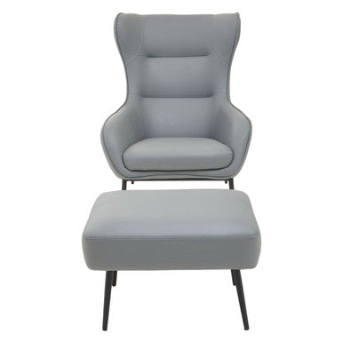 Orsina Kaiko Camel Faux Leather Armchair and Footstool Lounge Set