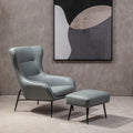 Orsina Kaiko Camel Faux Leather Armchair and Footstool Lounge Set