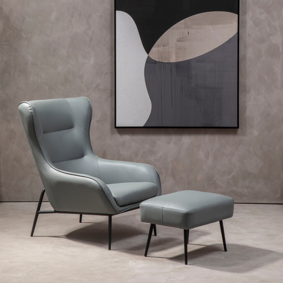Orsina Kaiko Camel Faux Leather Armchair and Footstool Lounge Set