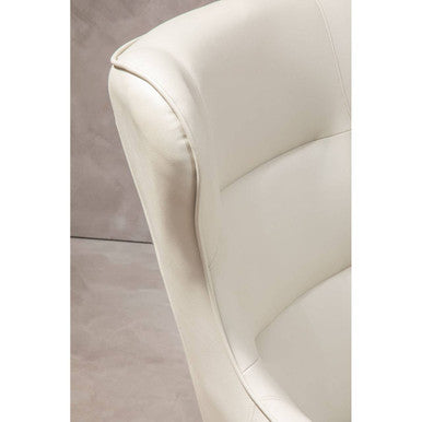 Orsina Kaiko Stone Faux Leather Wingback Armchair and Footstool Set