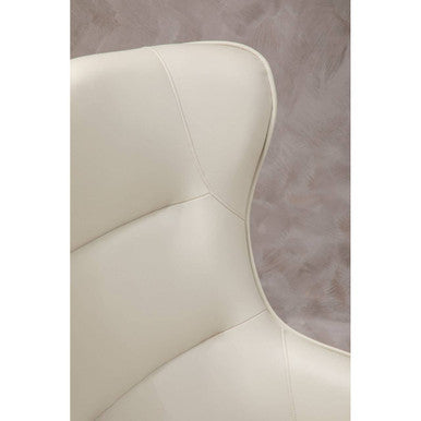 Orsina Kaiko Stone Faux Leather Wingback Armchair and Footstool Set