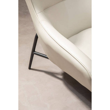 Orsina Kaiko Stone Faux Leather Wingback Armchair and Footstool Set