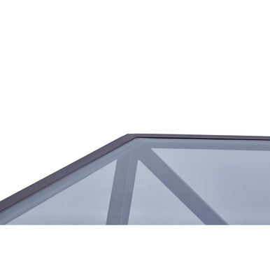 Orsina Hexagon Coffee Table – Black Metal Frame with Teak Base