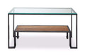 Orsina Cibo 2-Tier Console Table – Glass Top and Wood Lower Shelf