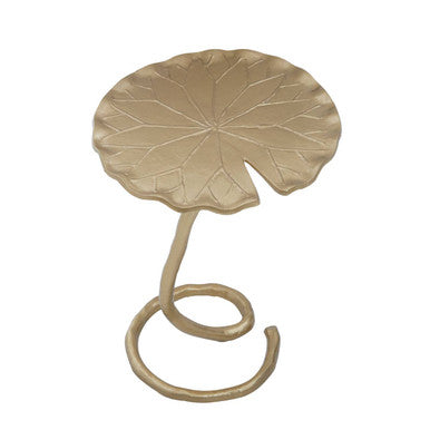 Orsina Gold Scalloped Side Table – Handcrafted Aluminium Pedestal