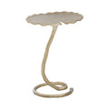 Orsina Gold Scalloped Side Table – Handcrafted Aluminium Pedestal