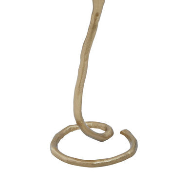 Orsina Gold Scalloped Side Table – Handcrafted Aluminium Pedestal