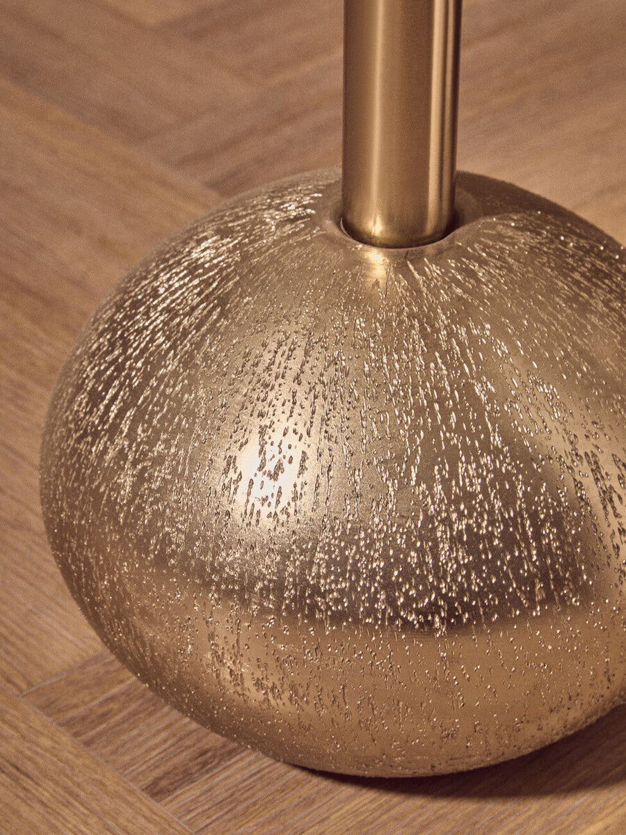 Orsina Gold Side Table – Geometric Mosaic Top with Round Base