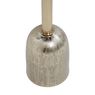 Orsina Geometric Mosaic Side Table | Gold Cylindrical Pedestal Base