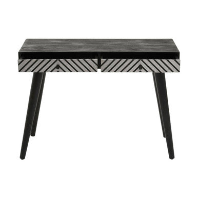 Orsina Boho Black and White Two Drawer Console Table – Slim Entryway