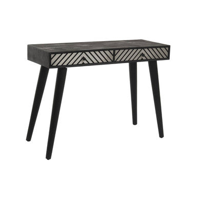 Orsina Boho Black and White Two Drawer Console Table – Slim Entryway