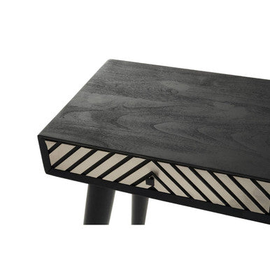 Orsina Boho Black and White Two Drawer Console Table – Slim Entryway