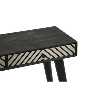 Orsina Boho Black and White Two Drawer Console Table – Slim Entryway