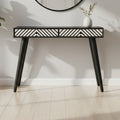Orsina Boho Black and White Two Drawer Console Table – Slim Entryway