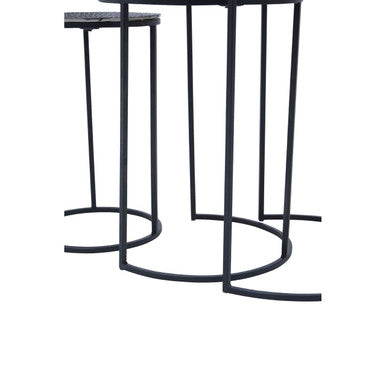 Orsina Elias Nesting Tables – Set of 3 Hammered Metal Side Tables