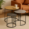 Orsina Elias Nesting Tables – Set of 3 Hammered Metal Side Tables