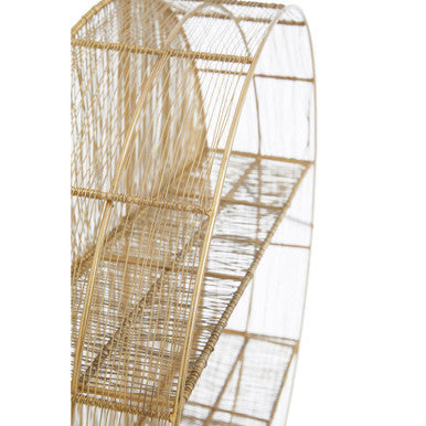Orsina Enzo Gold Wire Round Wall Shelf – 2-Tier Modern Display Storage