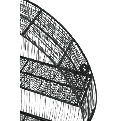 Orsina Enzo Round Wall Shelf – Black Metal Wire Industrial Storage