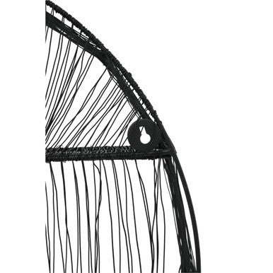 Orsina Enzo Round Wall Shelf – Black Metal Wire Industrial Storage