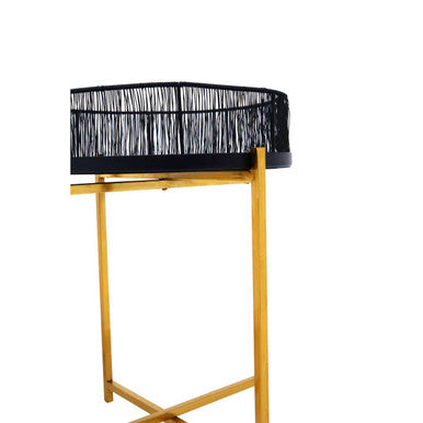 Orsina Enzo Nesting Tables – Set of 2 Black Wire and Gold Metal