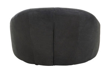 Orsina Hoxton Antique Black Leather Lounge Cocoon Chair – Statement Seating