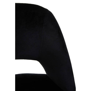 Orsina Warren Black Velvet Bar Chair | Mid-Century Modern Stool