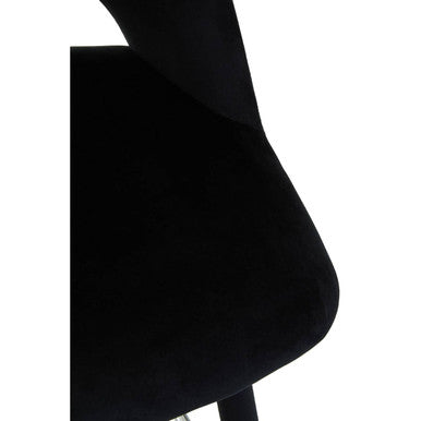 Orsina Warren Black Velvet Bar Chair | Mid-Century Modern Stool