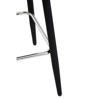 Orsina Warren Black Velvet Bar Chair | Mid-Century Modern Stool